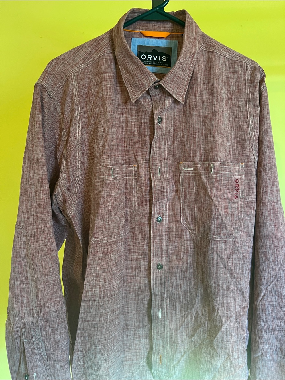 Orvis Men's Chambray Tech Shirt Large Tall